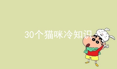 30个猫咪冷知识