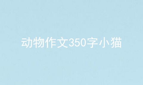 动物作文350字小猫