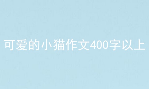 可爱的小猫作文400字以上