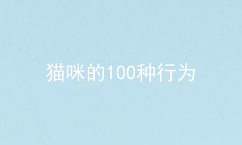 猫咪的100种行为