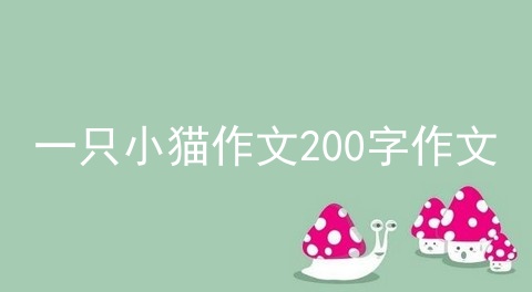 一只小猫作文200字作文