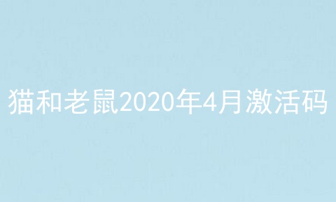 猫和老鼠2020年4月激活码