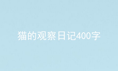 猫的观察日记400字