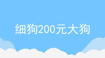 细狗200元大狗