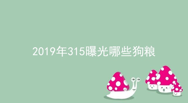 2019年315曝光哪些狗粮