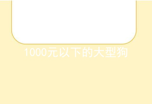 1000元以下的大型狗