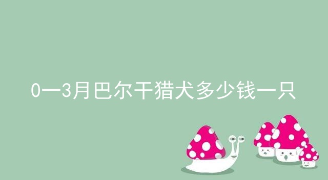 0一3月巴尔干猎犬多少钱一只