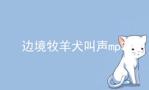 边境牧羊犬叫声mp3