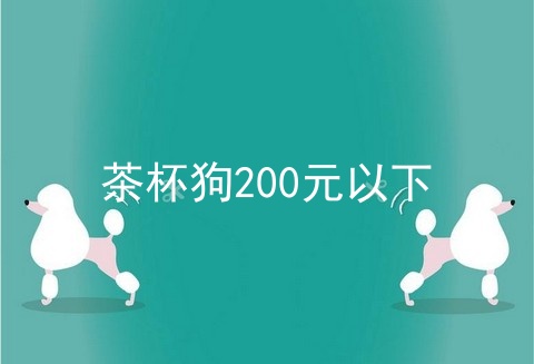 茶杯狗200元以下